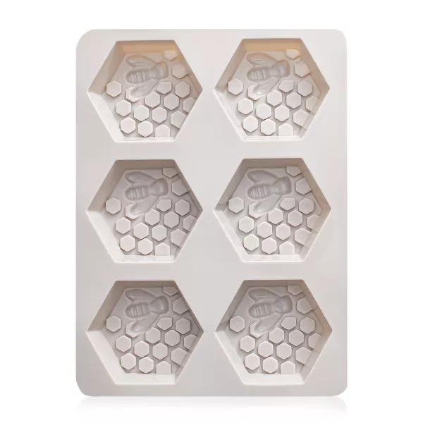 Silikonowa forma do mydeł - 6 x plaster miodu