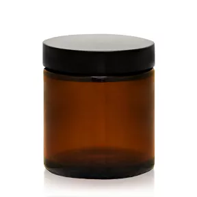 Słoik szklany brązowy 120 ml z czarną zakrętką