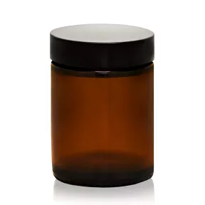 Słoik szklany brązowy 180 ml z czarną zakrętką